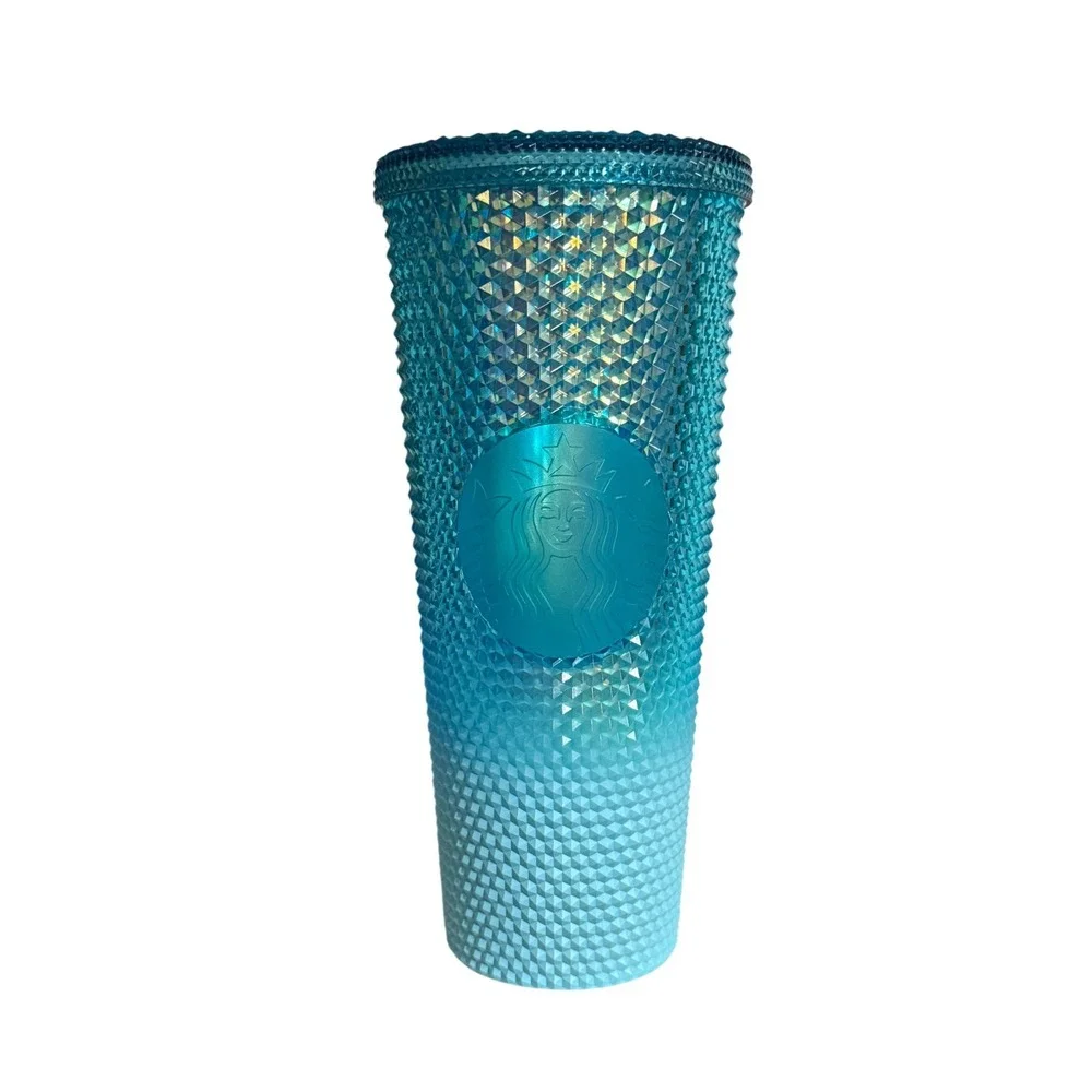 Starbucks 2023 Glacier Blue Ombre Gradient Studded Tumbler 24 oz NO Straw‎